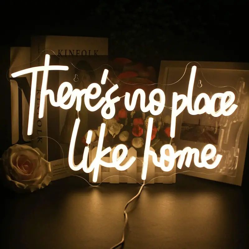 1pc There Is No Place Like Home Neon Sign, White LEED Wall Decoration Bedroom Beauty Room Light S... | Temu Affiliate Program