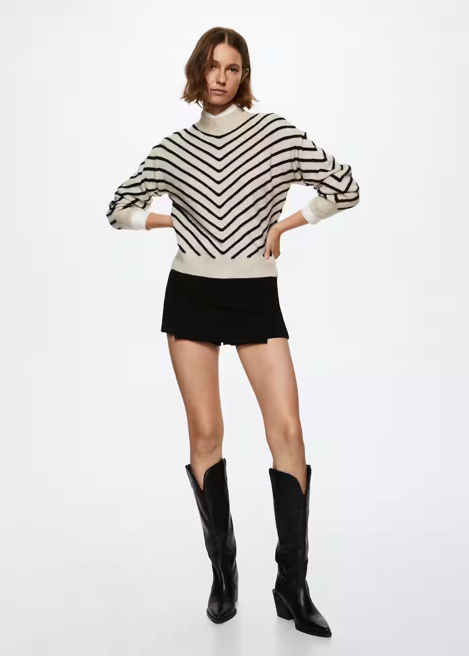 Strip printed sweater - f foSweaters Women | Mango USA | MANGO (US)