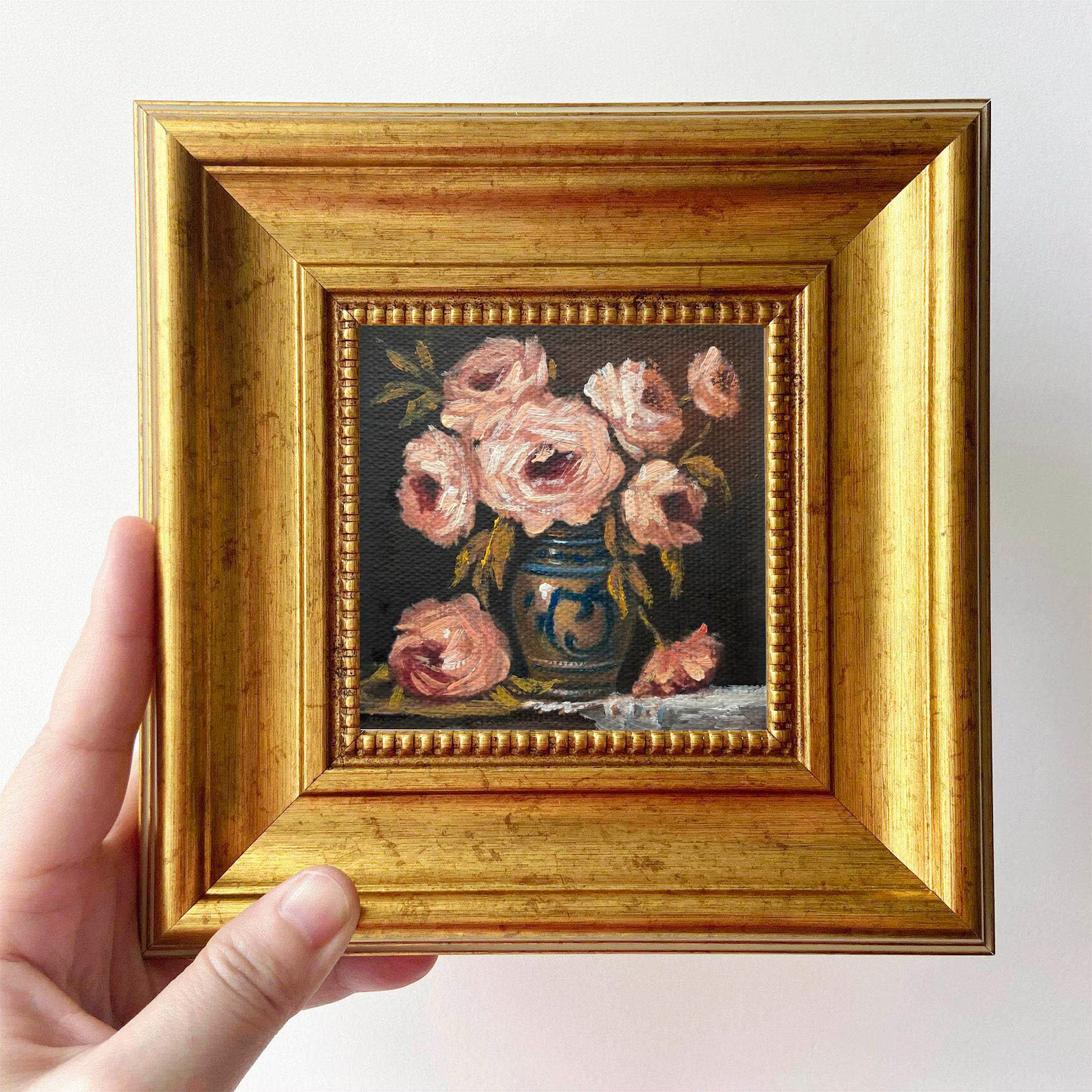 Small Hand-Painted Oil Paintings | Framed Floral Art Vases | Unique Plant Wall Decor | Etsy (US)