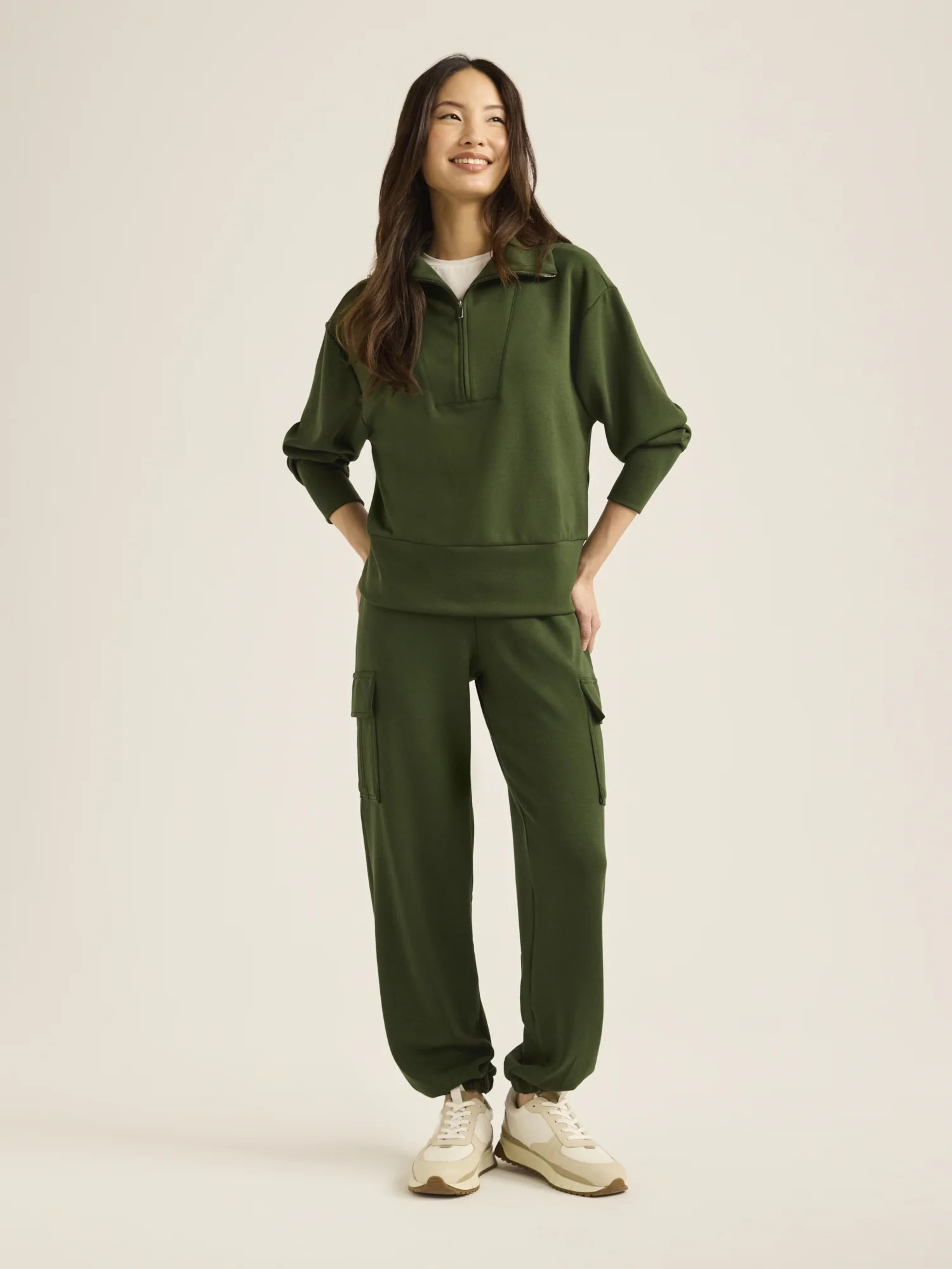 Scoop Women’s & Women's Plus Ultimate ScubaKnit Half Zip Sweatshirt, Sizes XS-4X | Walmart (US)