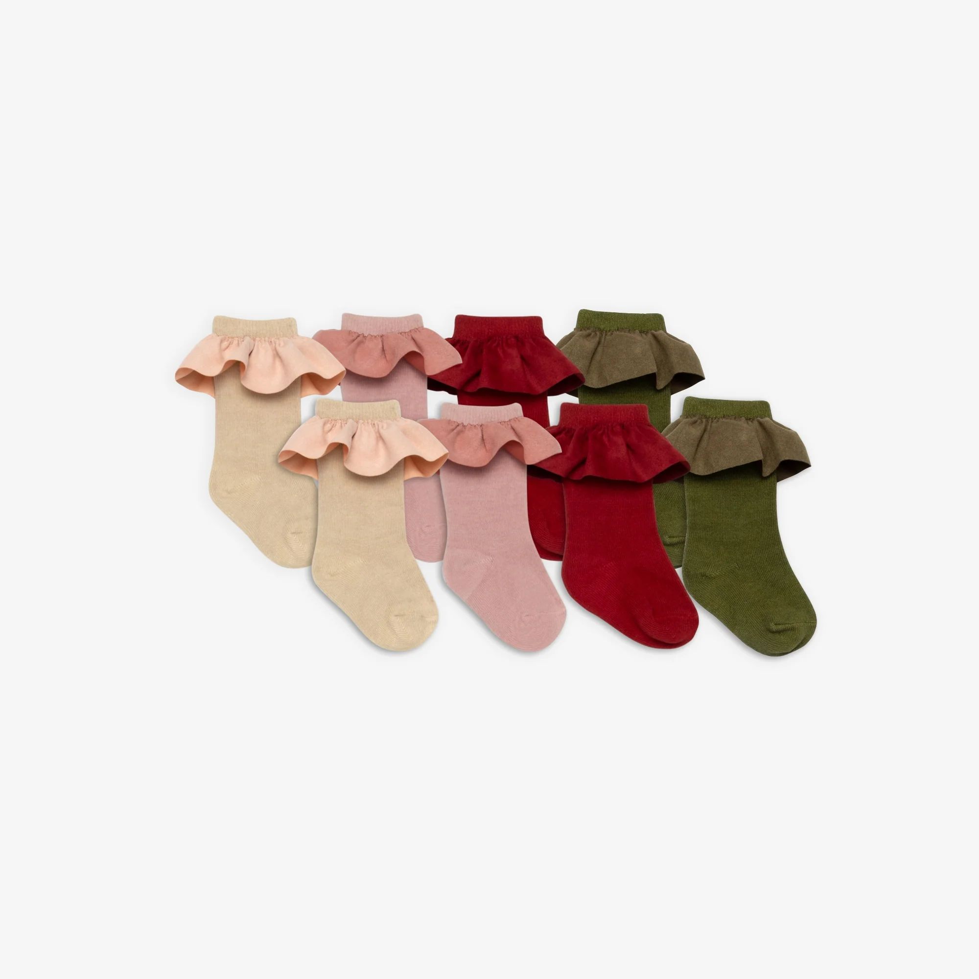 Solid Multi Baby Girl Satin Trim Socks | Juliet Socks | Posh Peanut