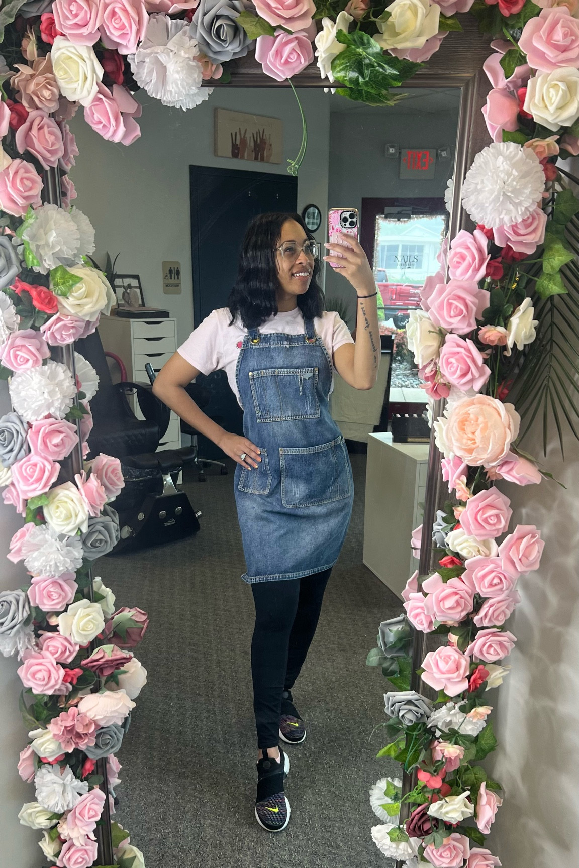 Nail Technician outfit of today. 
Comfort is always key for me and my leggings are so buttery smooth! 

They’re my favorite leggings to dress up or down. My apron helps keeping my everyday clothes from getting messed up with the dust I collect as a nail tech.

Size small in leggings. I’m 5’6

#LTKWorkwear #LTKStyleTip #LTKBeauty