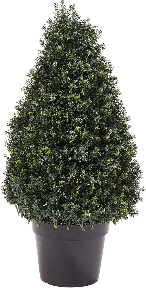 Artificial Cypress Topiary-37 Tower Style Faux Plant in Sturdy Pot - Realistic Indoor or Outdoor ... | Amazon (US)