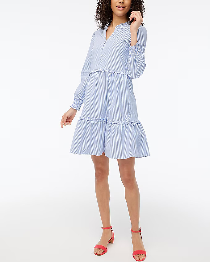 Striped mini dress with ruffle trim | J.Crew Factory