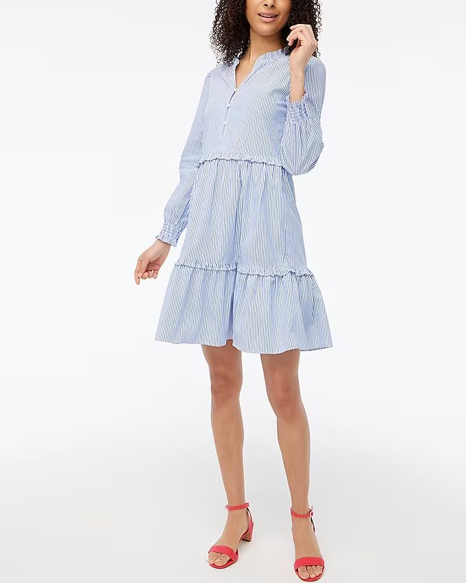 Striped mini dress with ruffle trim | J.Crew Factory