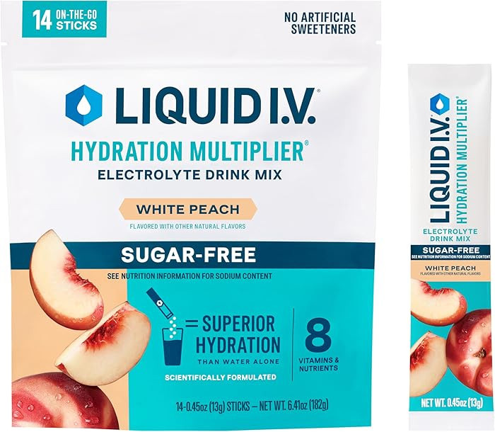 Liquid I.V.® Hydration Multiplier Sugar-Free - White Peach | Electrolyte Powder Drink Mix | 1 Pa... | Amazon (US)