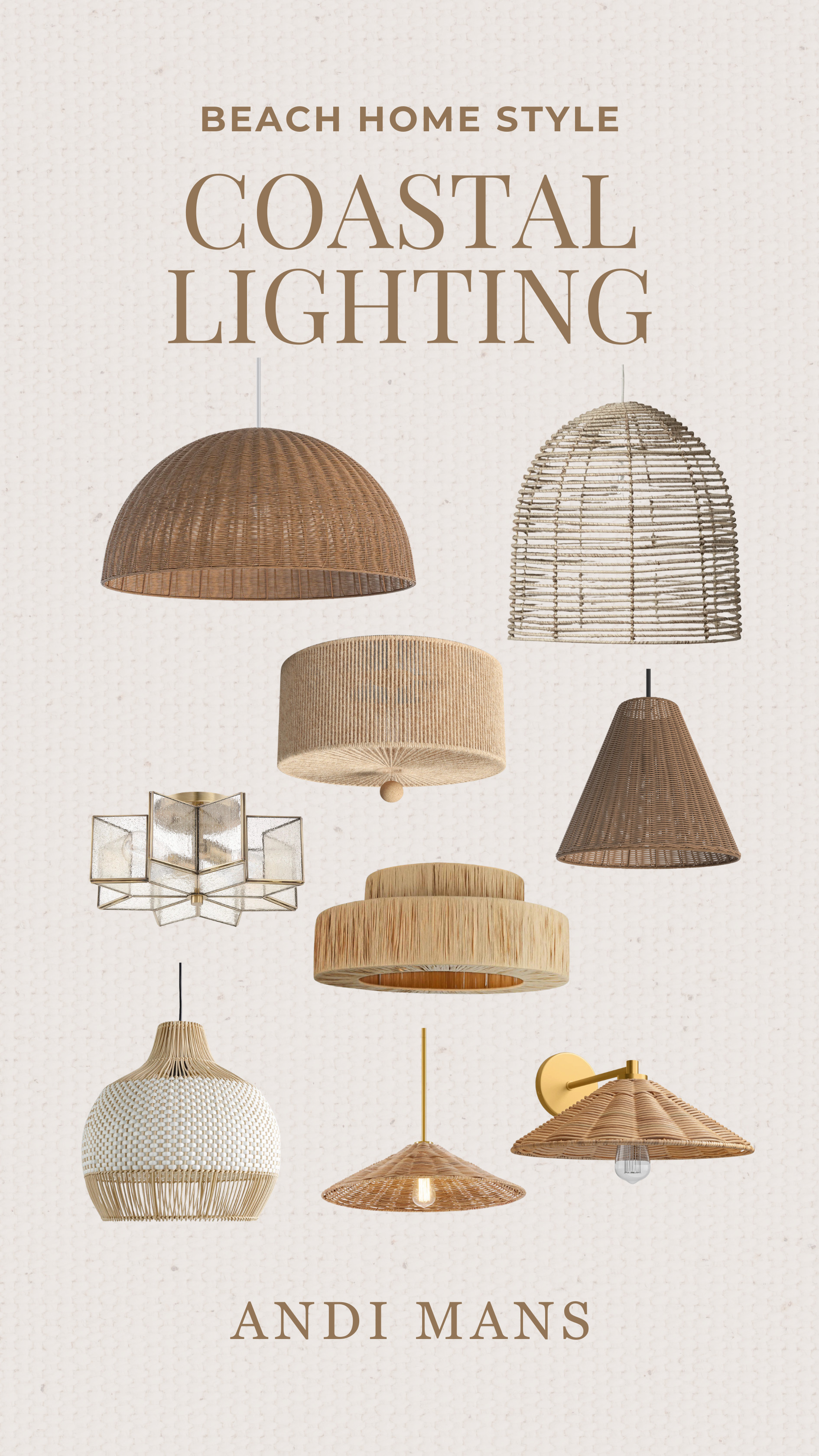 Coastal beach home lighting finds that bring in that warm, laid-back glow. Rattan textures, linen shades, and soft earthy tones that instantly make a space feel relaxed and inviting. Perfect for creating that effortless coastal vibe throughout your home. 

 #LTKOver40 #LTKHome #LTKSaleAlert