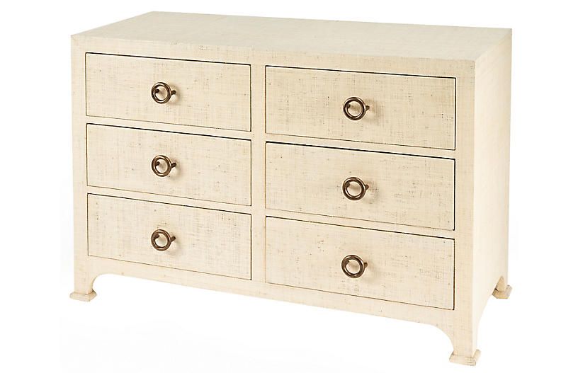 Kos 6-Drawer Raffia Dresser, Natural | One Kings Lane