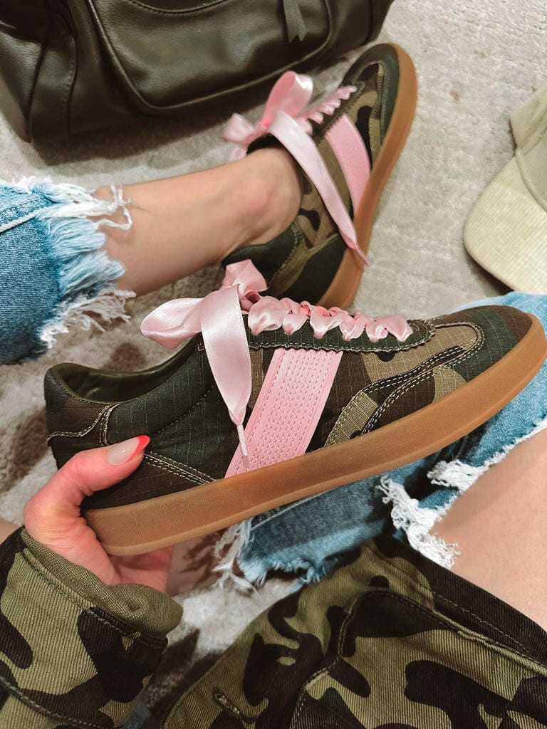 Camo Satin Sneakers with Pink Bow - Exclusive Krush Kandy | Krush Kandy