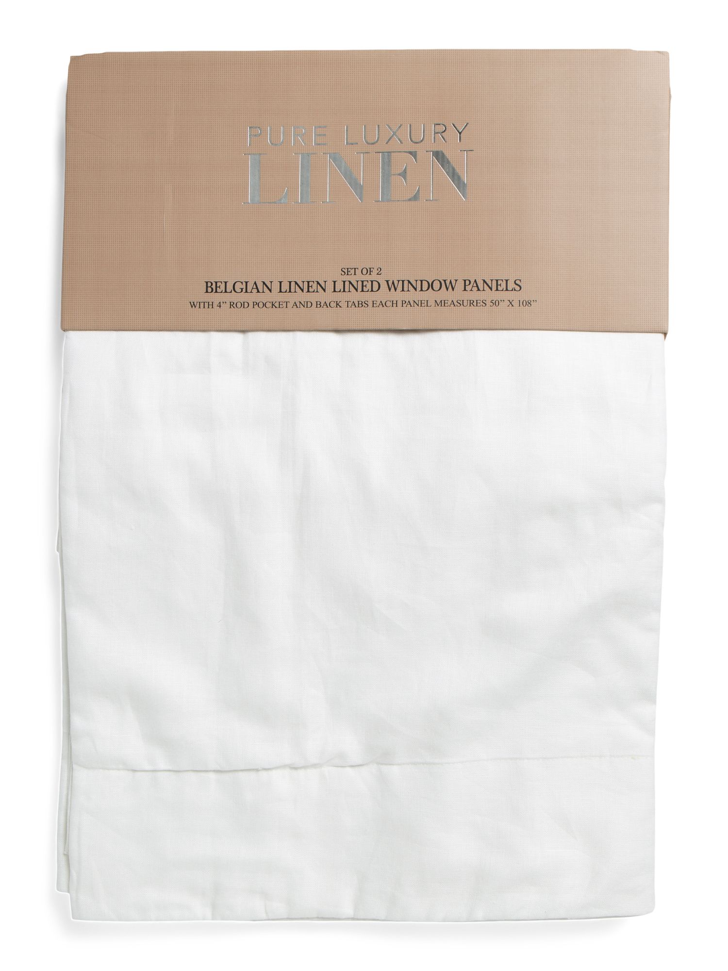 Set Of Two Belgian Linen Lined Window Panels | TJ Maxx