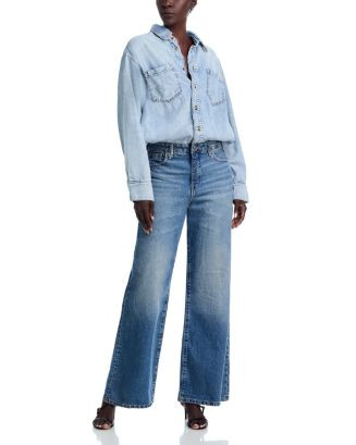 Good American Denim Shirt Jumpsuit  | Bloomingdale's Women | Bloomingdale's (US)