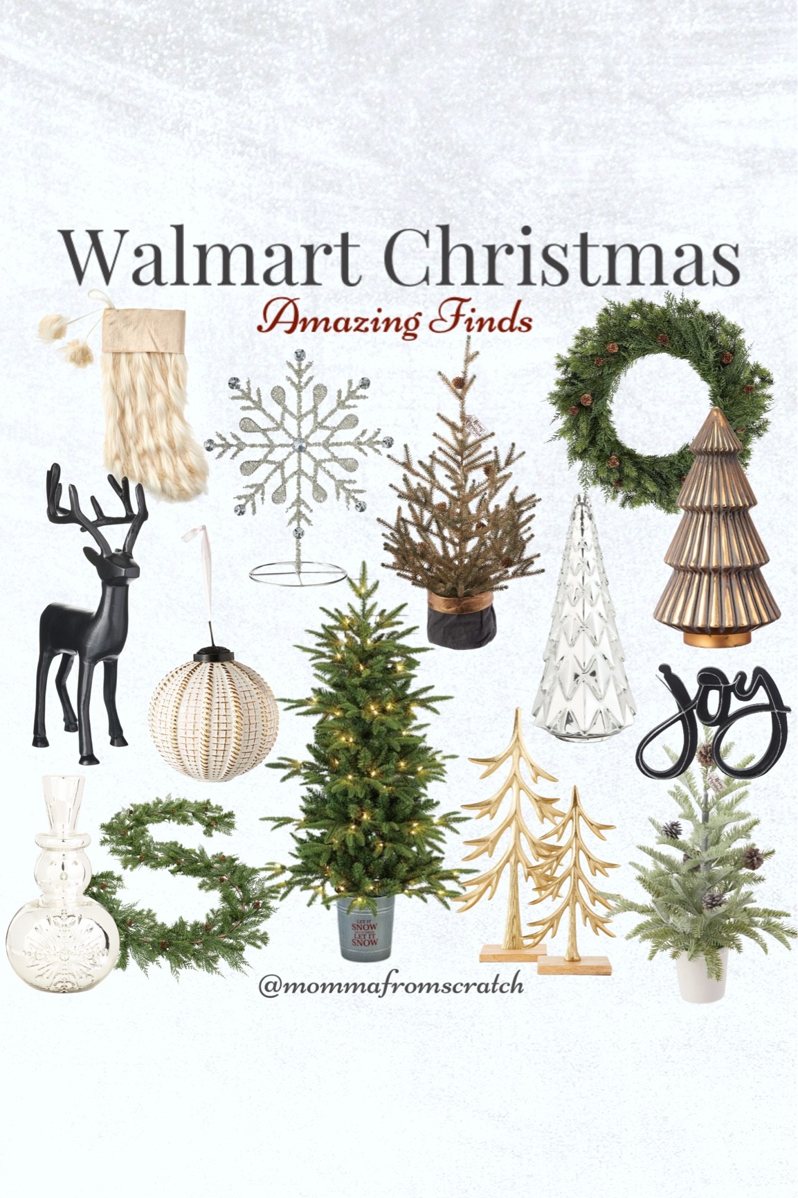 Walmart Christmas decor, holiday time, Christmas decor, Christmas, Walmart. Christmas tree, Christmas garland, gold tree, reindeer, snowflake, stocking, wreath 

#LTKunder50 #LTKSeasonal #LTKhome