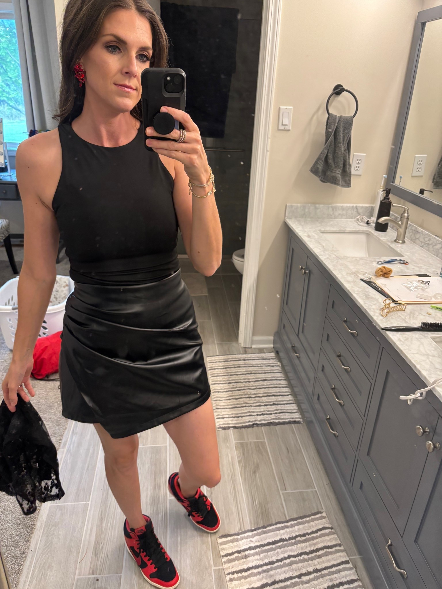 Night out paired with a jacket. This leather skort can easily be dressed up or down. 

#LTKFindsUnder50 #LTKFindsUnder100 #LTKParties