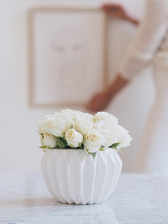Fluted White Flower Pot | The Cross Decor & Design