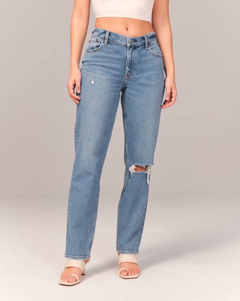 Curve Love Low Rise 90s Straight Jean | Abercrombie & Fitch (US)