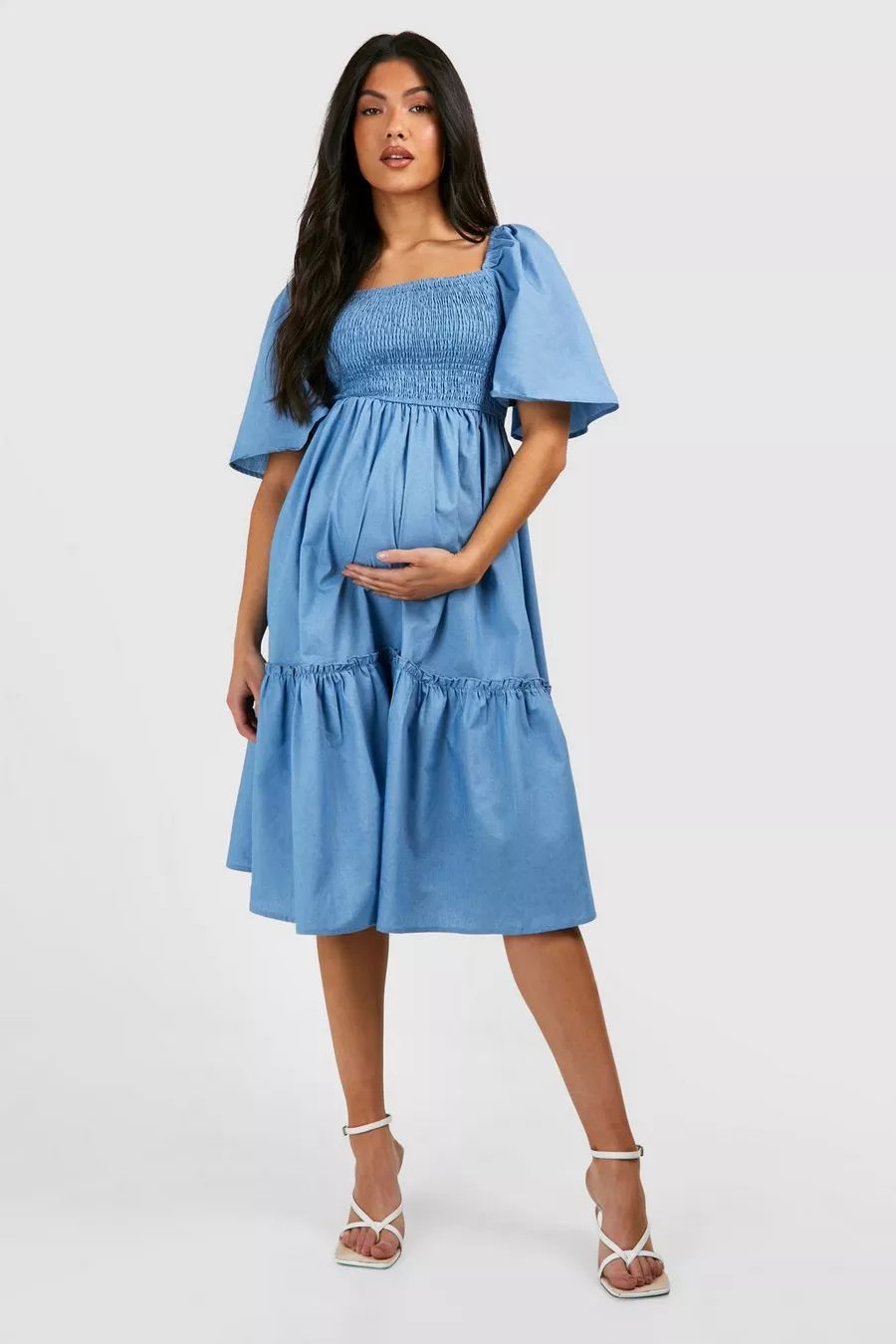 Blue Maternity  Dress | boohoo (US & Canada)