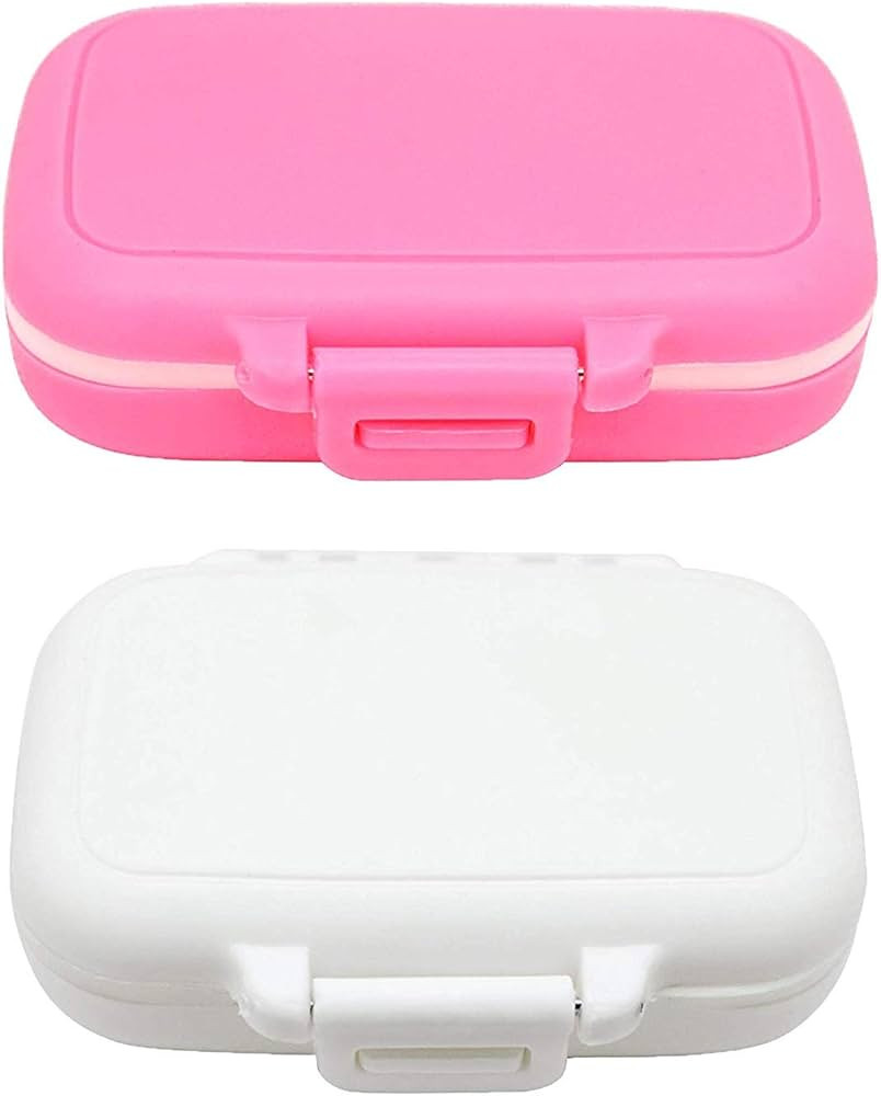 Meta-U Small Pill Box Supplement Case for Pocket or Purse - 3 Removable Compartments Travel Medic... | Amazon (US)