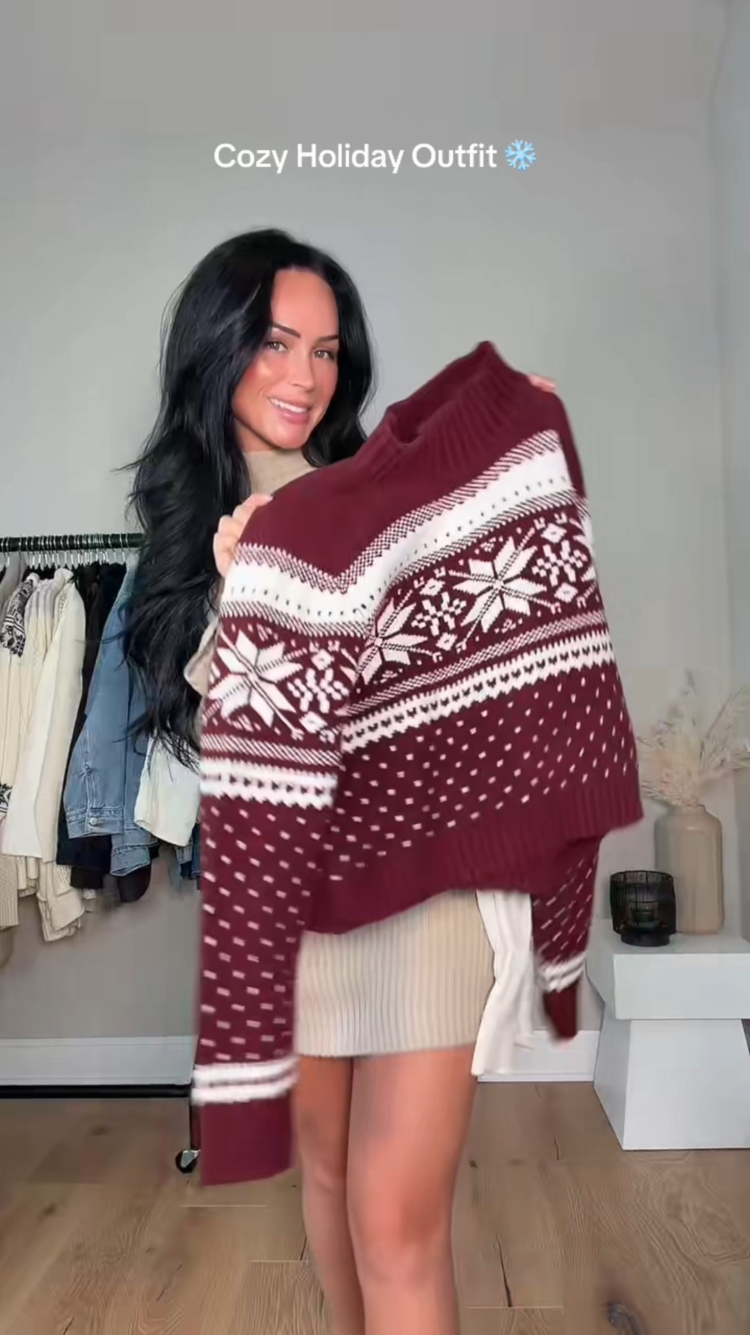 Keeping it comfortable, cute, and festive with this cozy holiday look ✨ I will have my outfit 🔗 on my LTK! 

My sizing 5’7, 145lbs, 32dd
I’m wearing size smalls 

#LTKootd #LTKHoliday #LTKgrwm