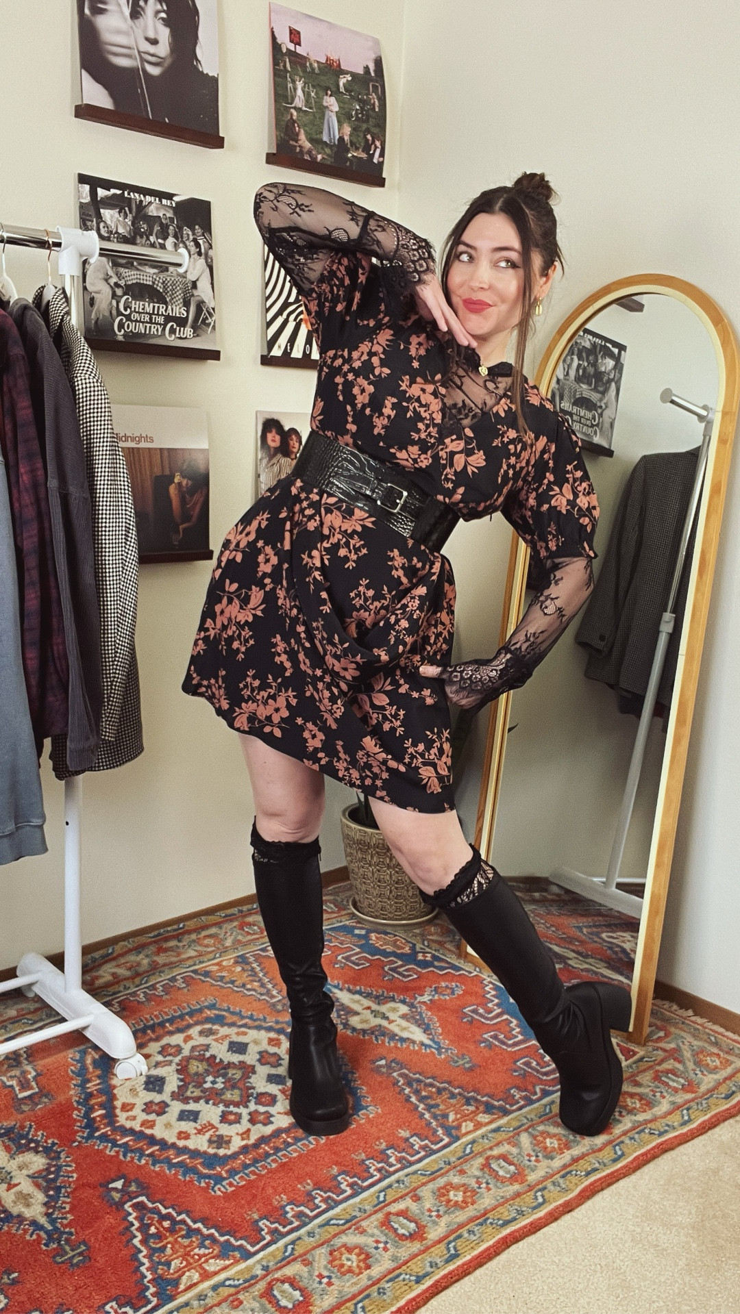 This outfit is the literal definition of dark feminine energy ✨

The coolest part? It’s actually a maxi dress! I pulled up the sides, tucked it into the belt, and suddenly she’s a dark feminine mini.

It’s what edgy chic dreams are made of 🫶

#LTKootd #LTKgrwm #LTKMidsize