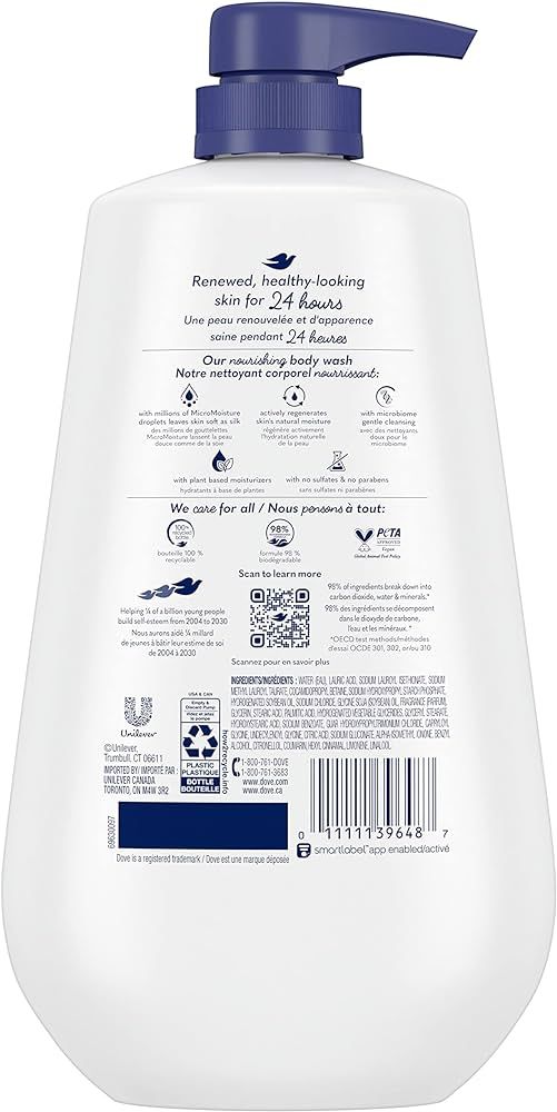 Dove Body Wash with Pump Deep Moisture For Dry Skin Moisturizing Skin Cleanser with 24hr Renewing... | Amazon (US)