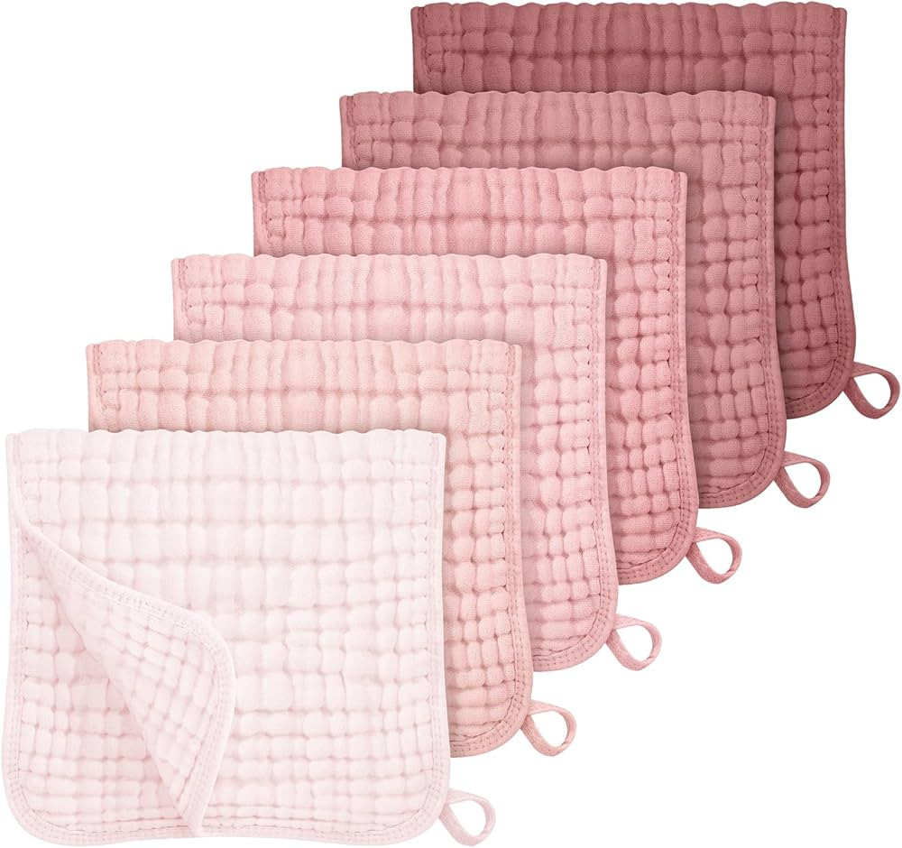 Looxii Muslin Burp Cloths 100% Cotton Muslin Cloths Large 20''x10'' Extra Soft and Absorbent 6 Pa... | Amazon (US)