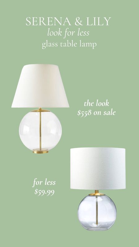 Glass Table Lamp Serena & Lily Look for Less

#LTKHome #LTKStyleTip #LTKSaleAlert
