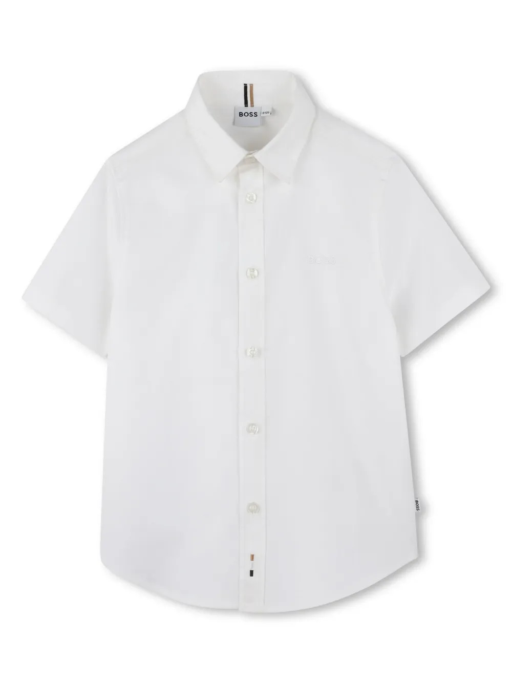 BOSS Kidswear logo-embroidered Cotton Shirt | White | FARFETCH | Farfetch Global