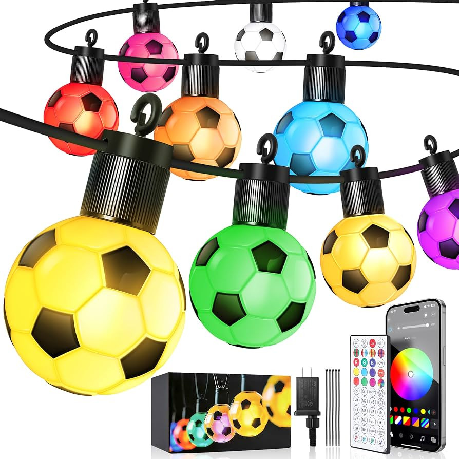 World Cup 2026 Smart Outdoor String Lights - 50ft 15 RGBW LED Bulbs 16 Million Colors App Control... | Amazon (US)