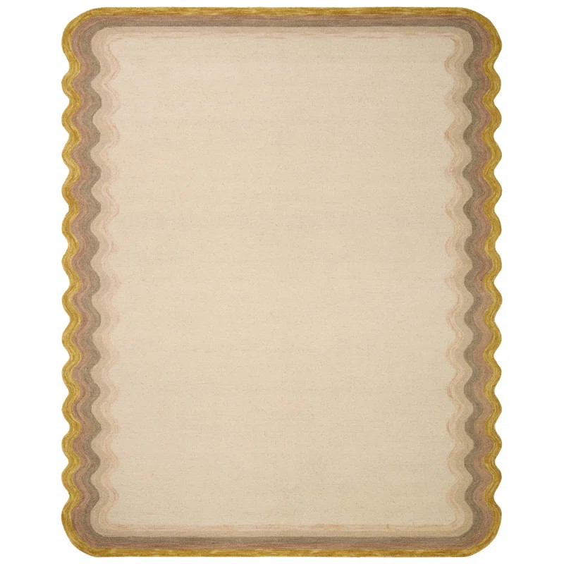 Buena Onda Handmade Hand Hooked Wool Ivory Rug | Wayfair North America