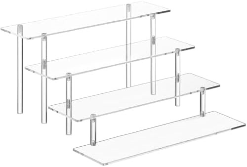 4 Tier Acrylic Perfume Organizer Stand, Clear Display Risers for Perfume, Cologne, Cosmetic, Skin... | Amazon (US)