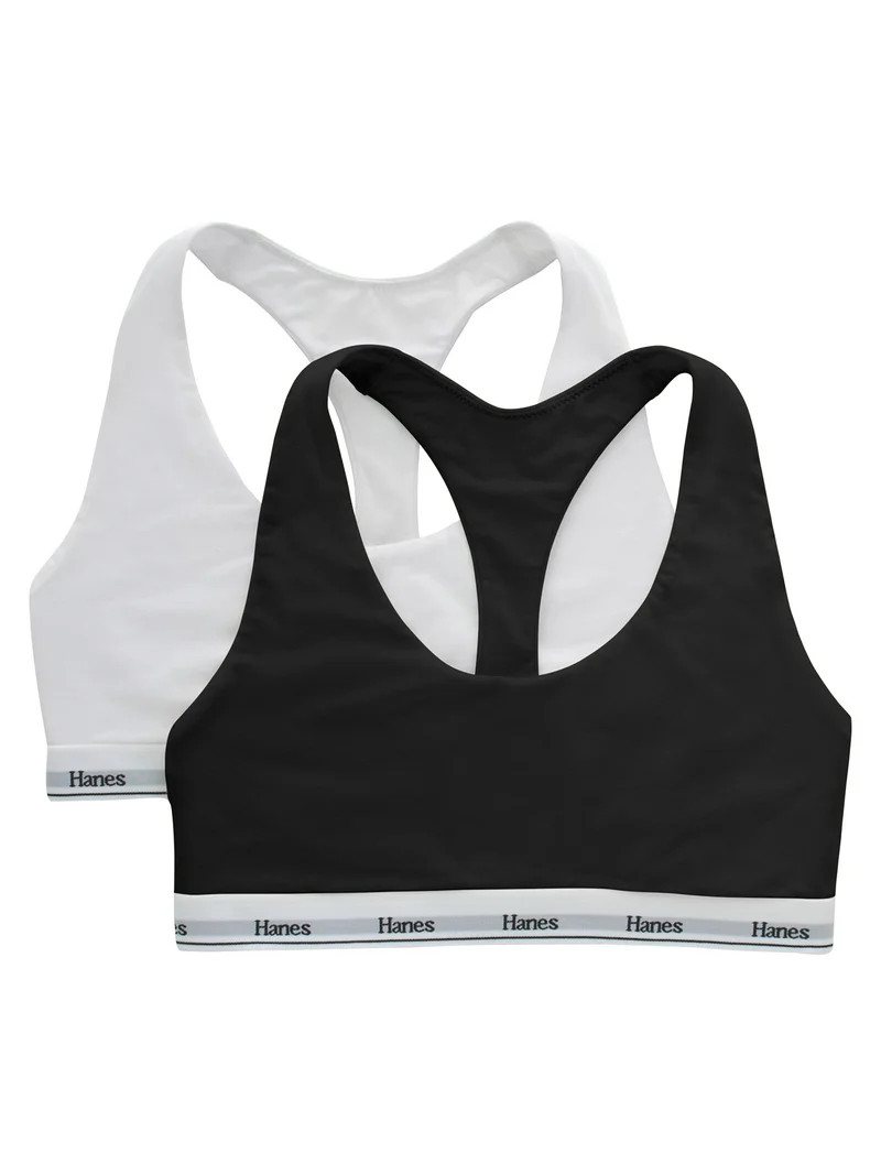 Hanes Womens' Originals Stretch Racerback 2 Pack Bralette, Style MHO101 | Walmart (US)