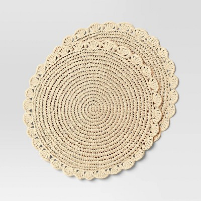 2pk 15" Round Crochet Paper Charger - Threshold™ | Target
