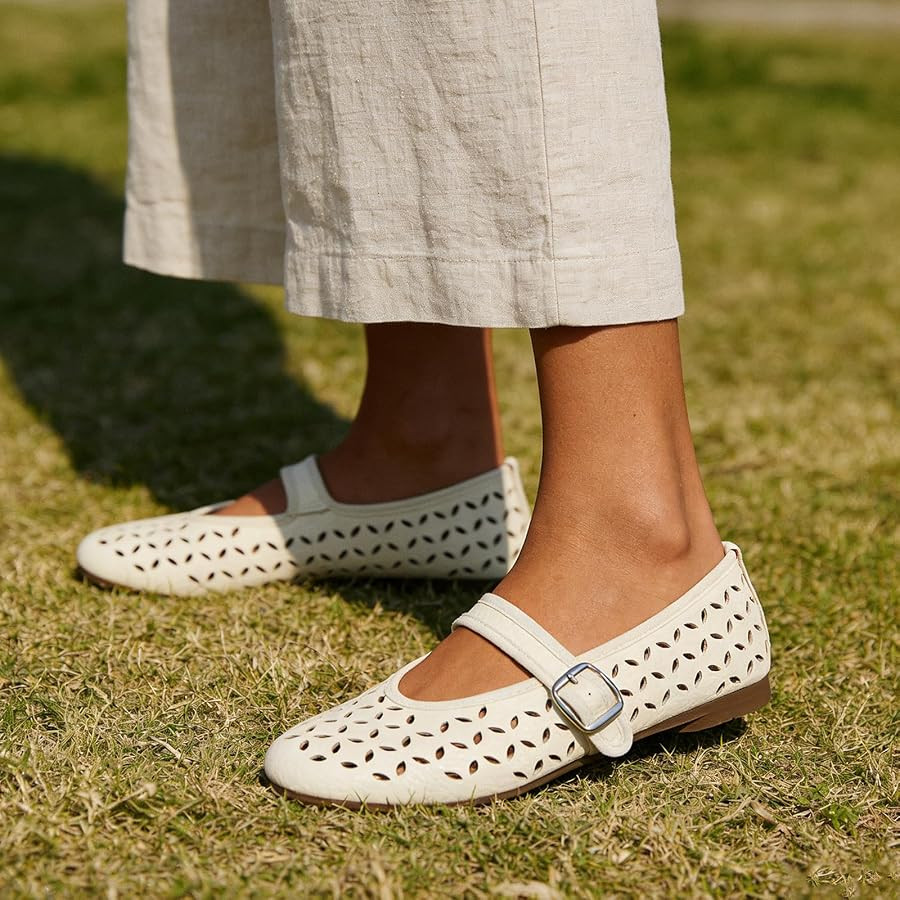 Women's Ballet Flats Slip on Casual Dress Shoes Comfortable Round Toe Breathable Mary Jane Flats ... | Amazon (UK)