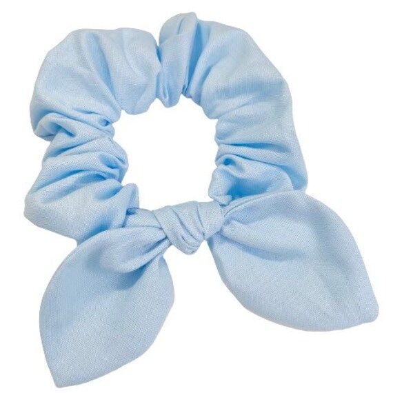 Powder Blue Bow Scrunchie-Blue Scrunchie-Baby Blue Scrunchie-Blue Hair Tie-Cute Scrunchie-Ponytai... | Etsy (US)