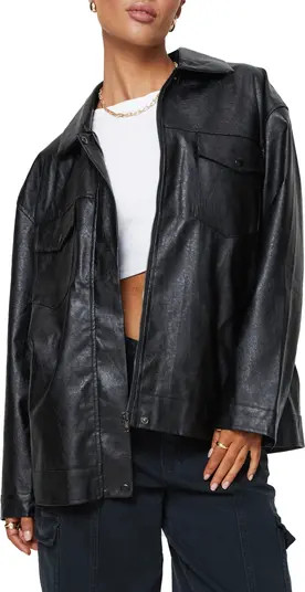 Princess Polly Callie Oversize Faux Leather Jacket | Nordstrom | Nordstrom