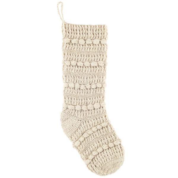 Ivory Wool Knit Stocking | Annie Selke
