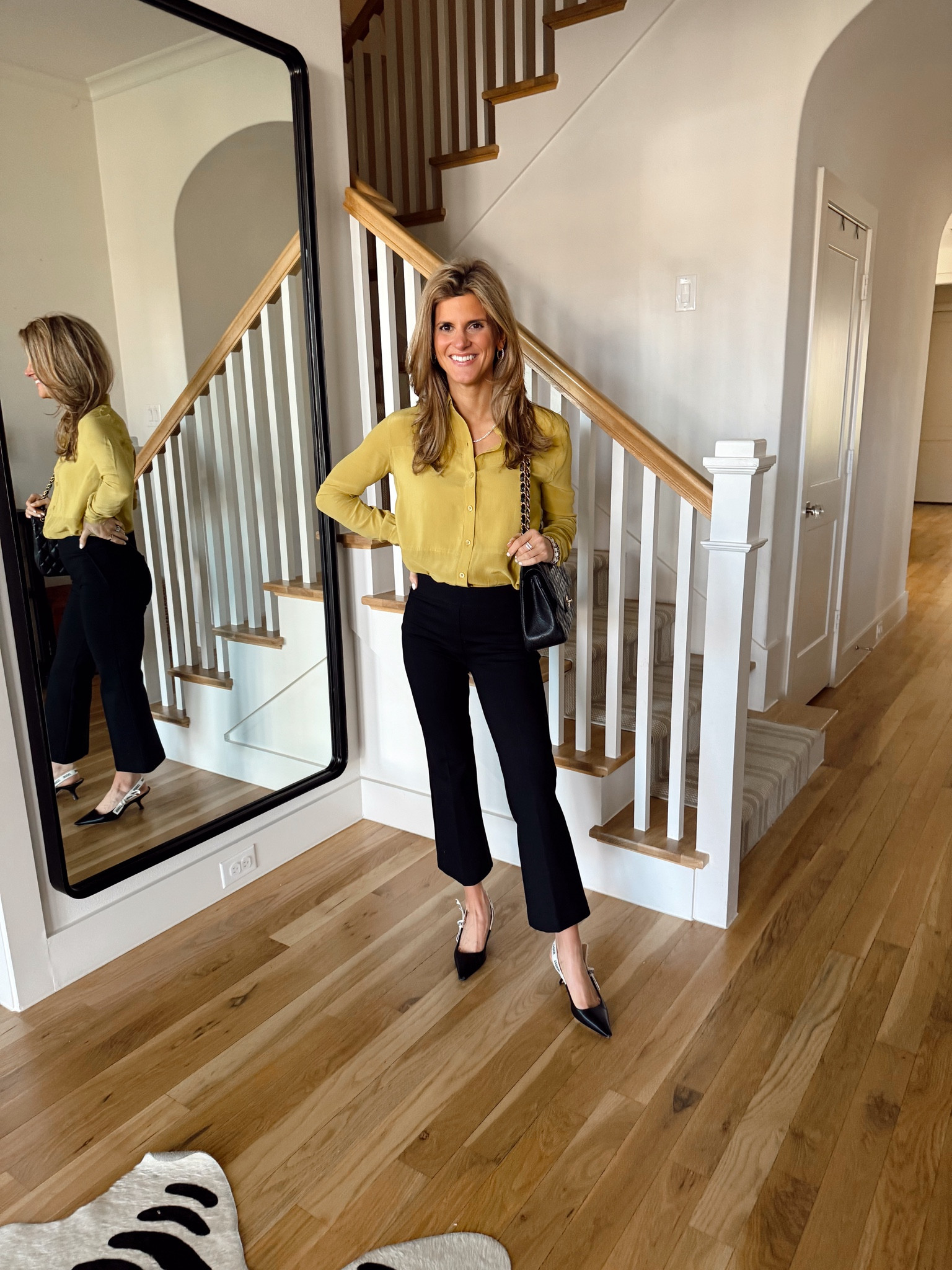 Wearing xs in top and petit length in pants 