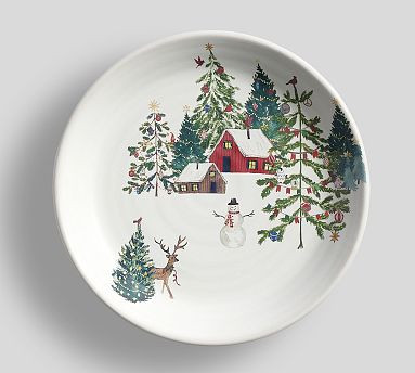 Christmas in the Country Scenery Stoneware Salad Plates - Set of 4 | Pottery Barn (US)