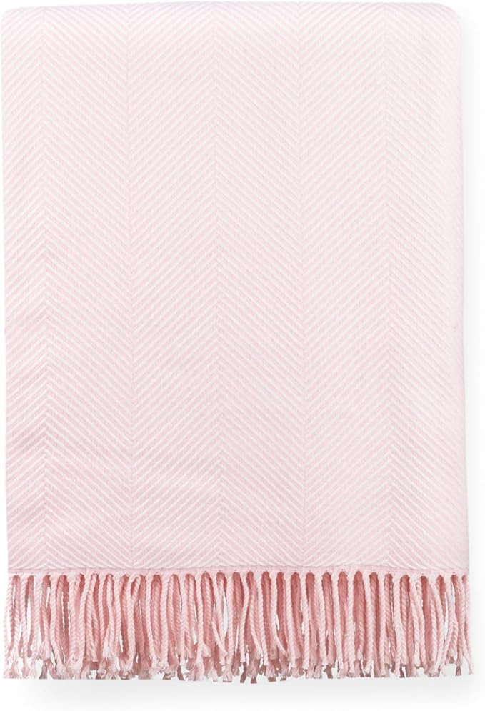 Hofdeco Premium Grandmillennial Decorative Throw Blanket 50"x70" for Patio Couch Sofa Blush Pink ... | Amazon (US)