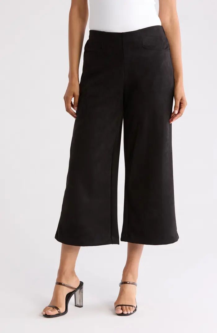 Wide Leg Faux Suede Crop Pants | Nordstrom Rack