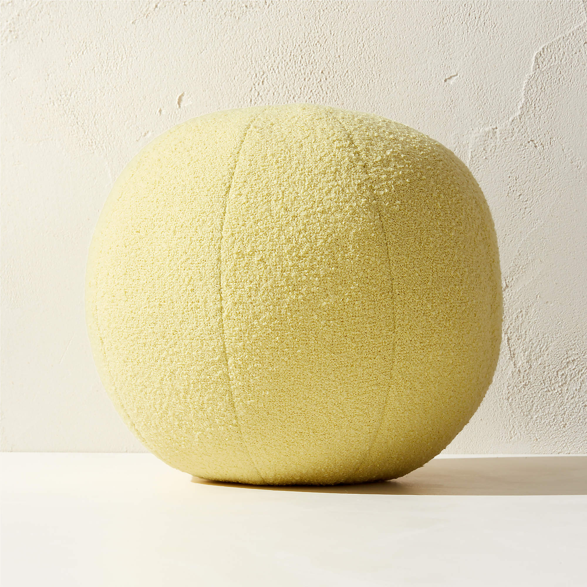 Silves Yellow Boucle Sphere Outdoor Throw Pillow 12" + Reviews | CB2 | CB2