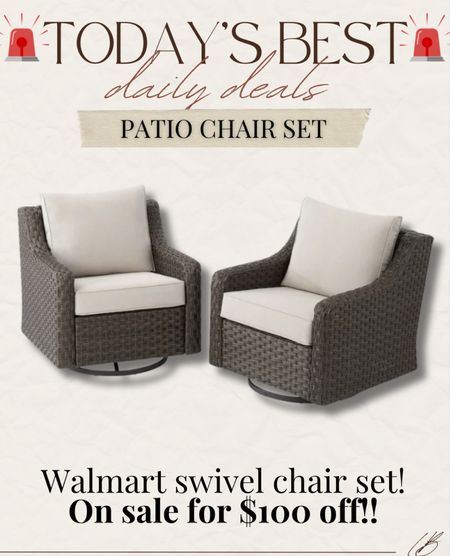 Walmart swivel patio chair set on sale for $100 off!

#LTKfindsunder50 #LTKhome #LTKsalealert