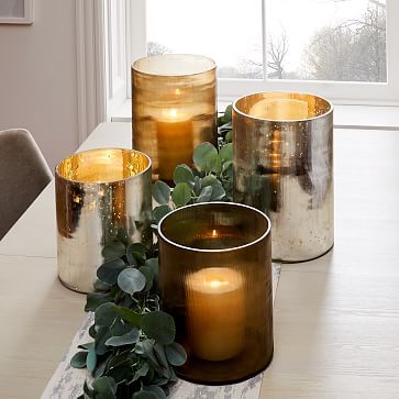 Etched Glass Cylinder Hurricanes | West Elm (US)