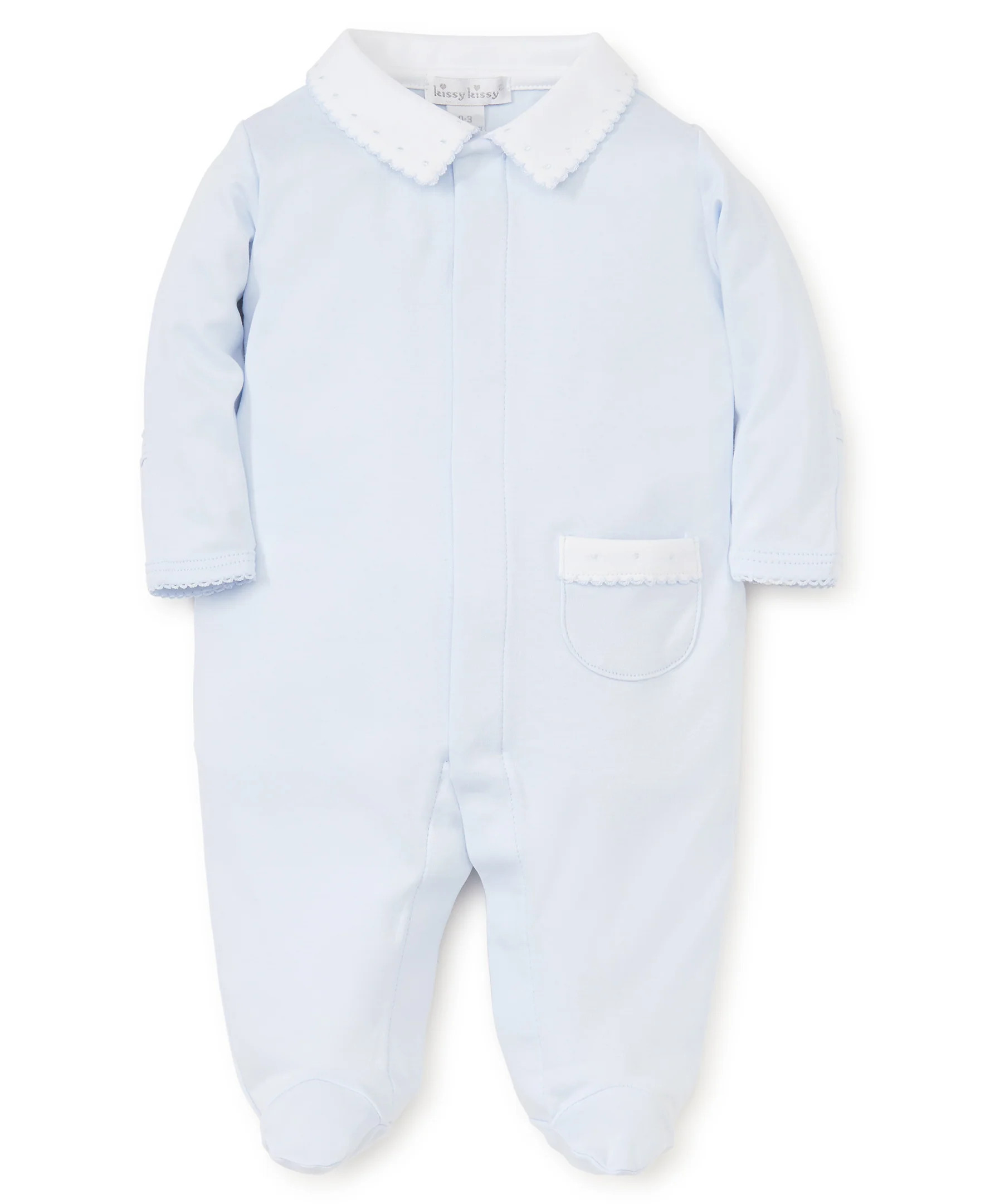Blue Kissy New Beginnings Footie w/Collar | Kissy Kissy