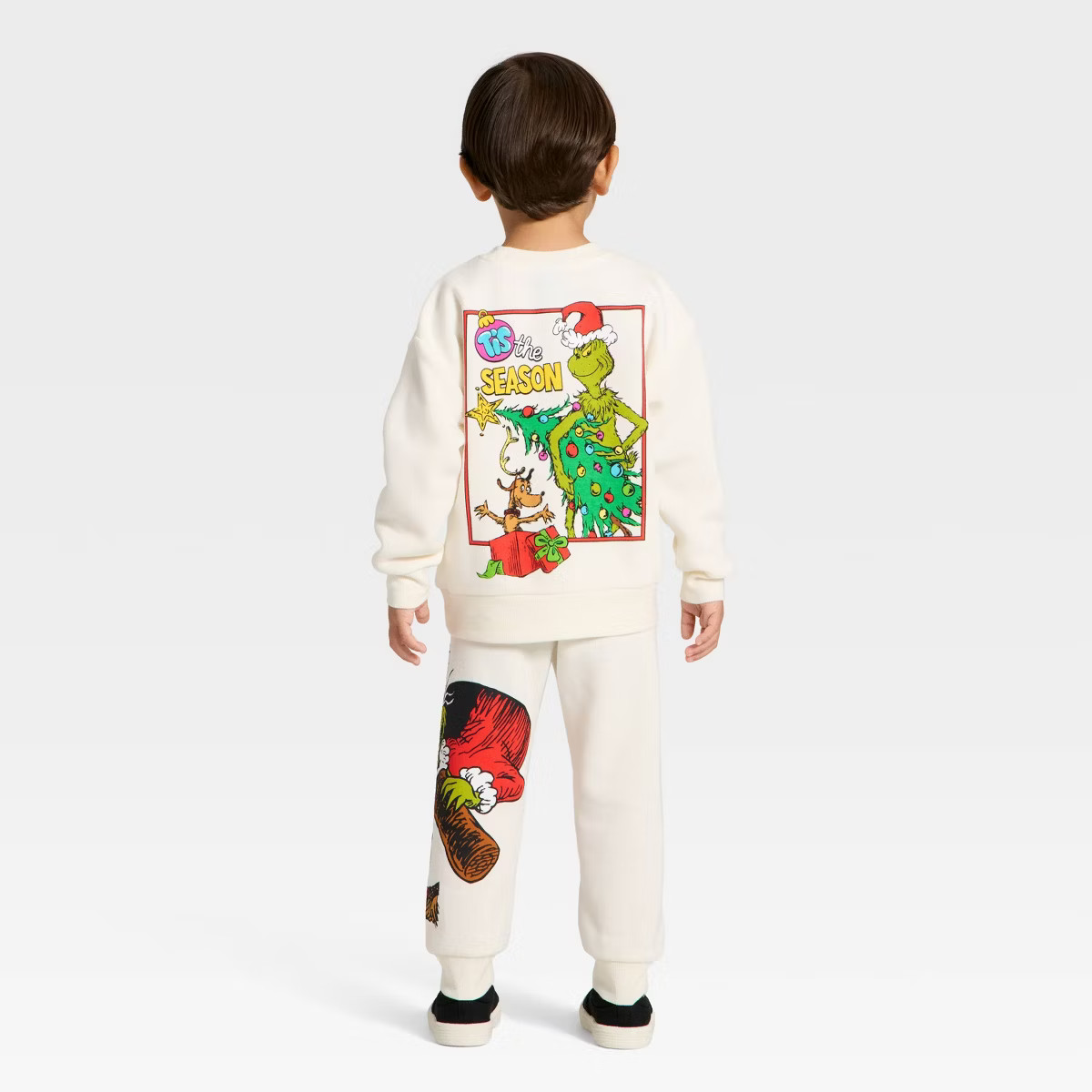 Toddler Boys' 2pc The Grinch Christmas Fleece Sweatshirt and Jogger Set - Cream | Target