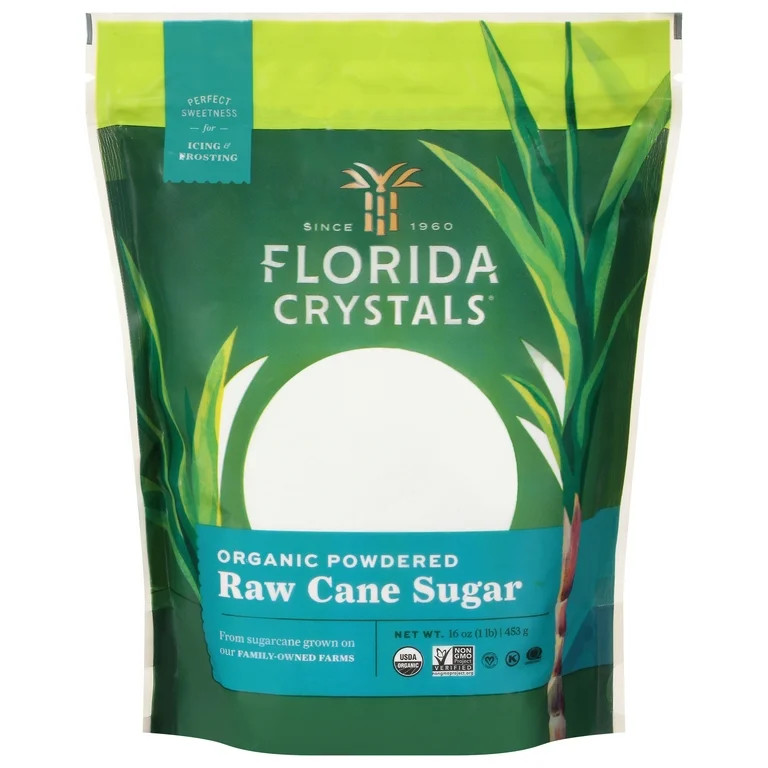 Florida Crystals Organic Powdered Raw Cane Sugar, 16 oz Pouch | Walmart (US)