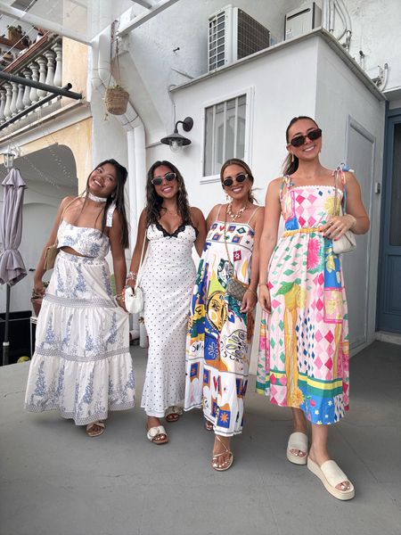 Last night in Positano ~ we listened to live music at Hotel Palazzo Murat, Franco’s + Music on the Rocks with some new friends. 

We are all wearing size small in our dresses. 

#summerstyle #summeroutfit #summerdress 

#LTKTravel #LTKFindsUnder100 #LTKStyleTip