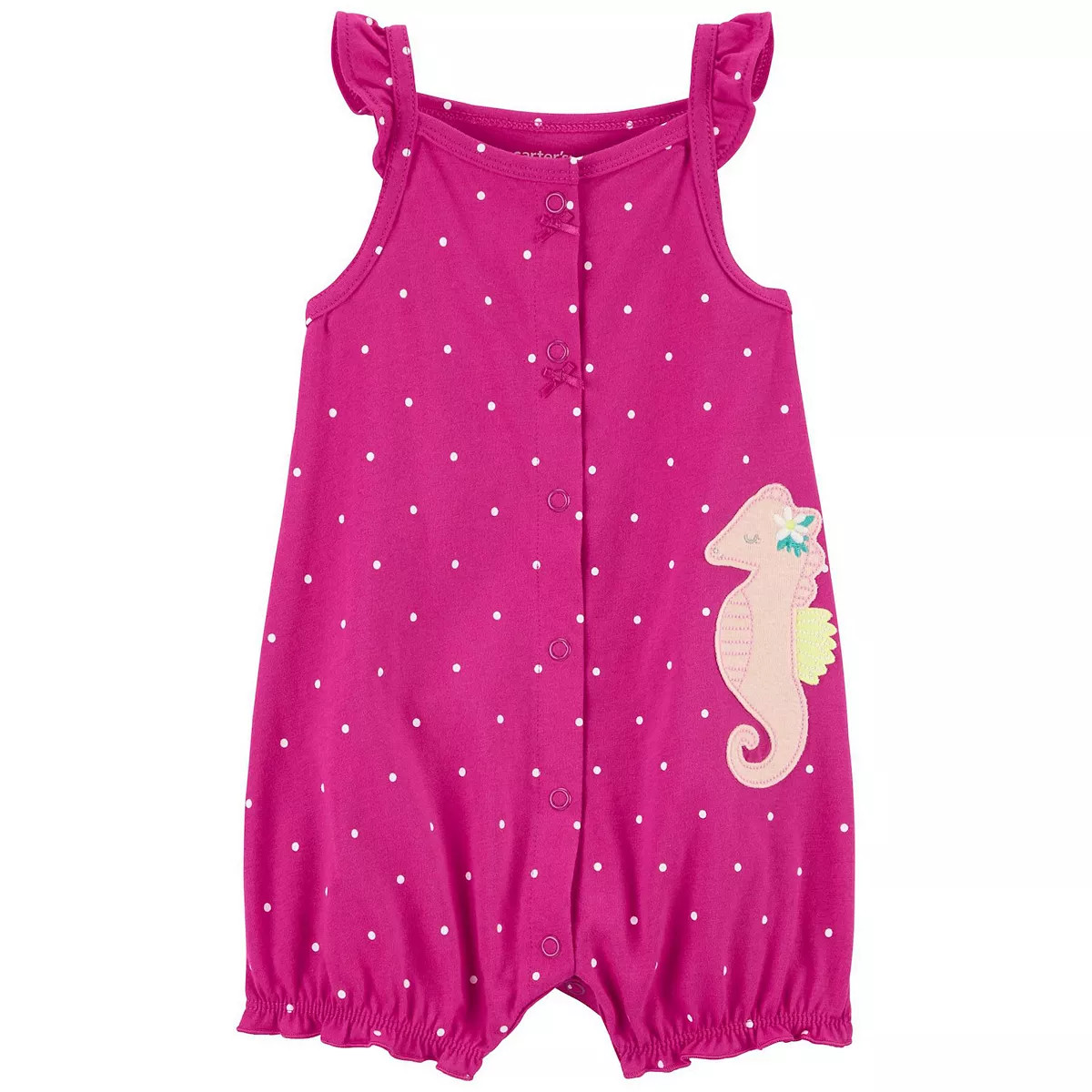 Baby Girl Carter's Seahorse Snap-Up Cotton Romper | Kohl's
