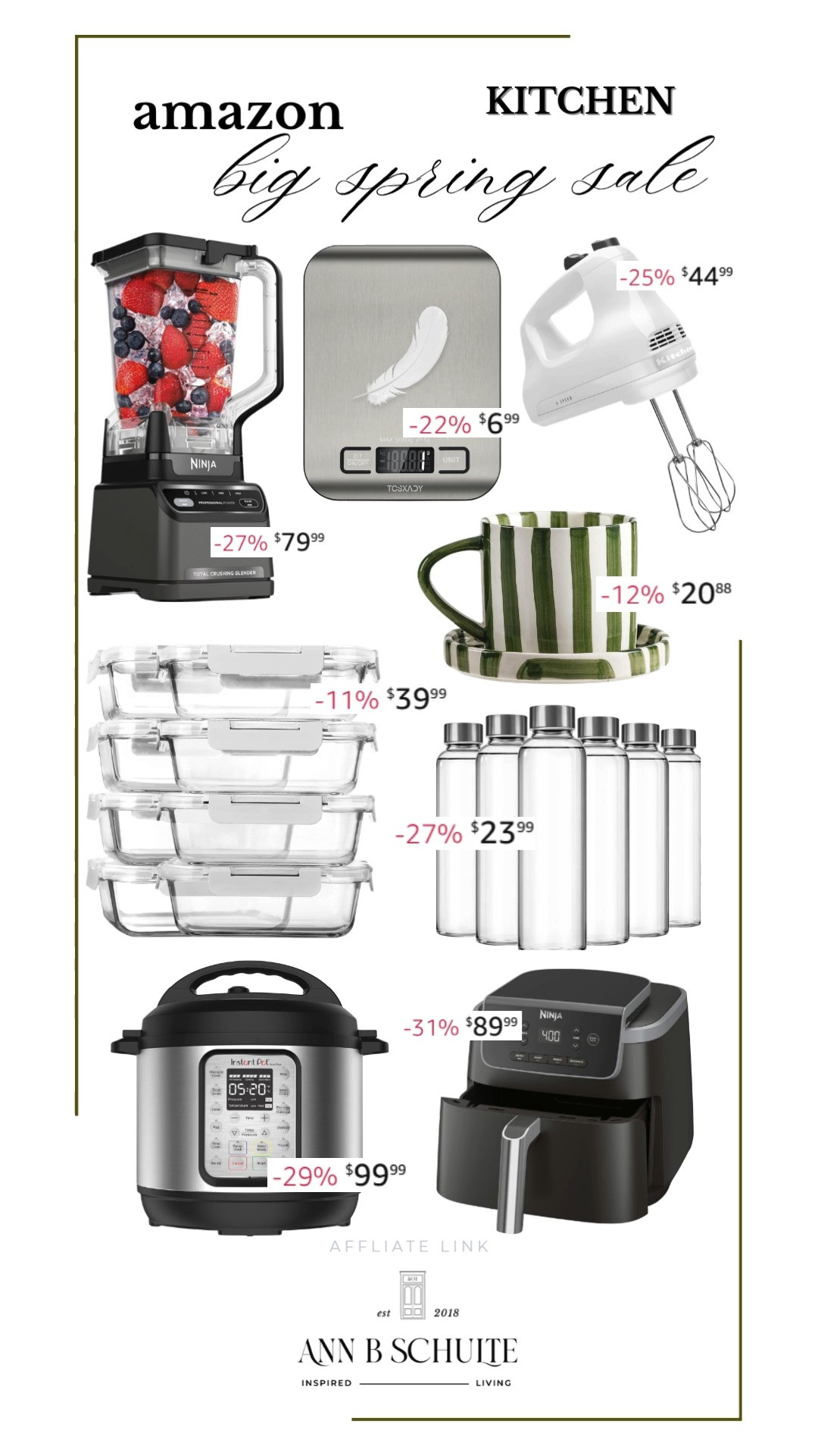 These deals are out of this world! From a Ninja Air Fryer to a set of glass storage containers, these kitchen essentials are a must-have. Don't miss out! 🏡🍳 #KitchenEssentials #AmazonDeals #SpringSale 

 #LTKHome #LTKSaleAlert