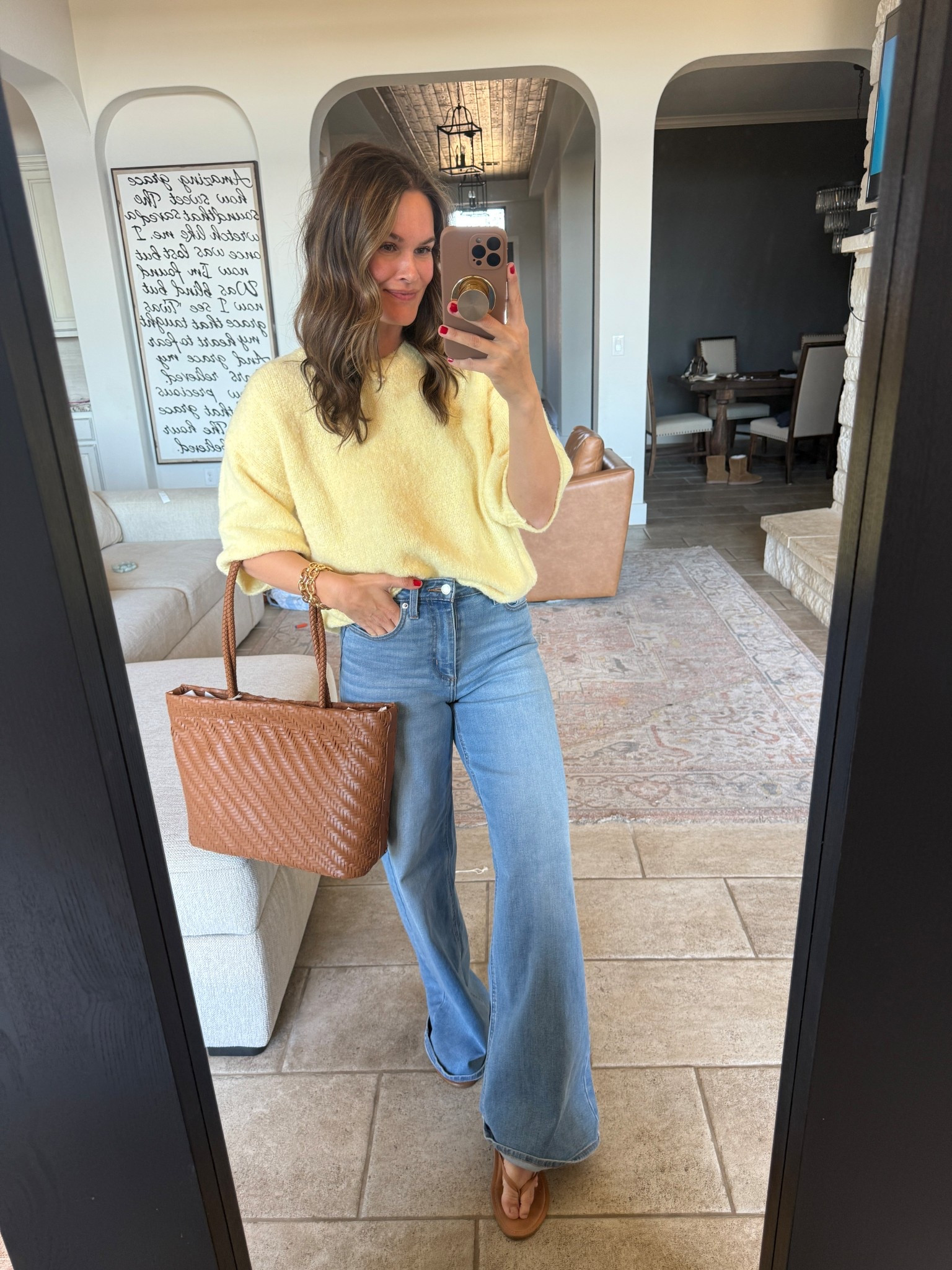 Love these classic jeans I went up a size snd the softest yellow sweater from target! Runs a little looser #targetoutfit #casualoutfit #jeans 

#LTKgrwm #LTKootd #LTKSaleAlert